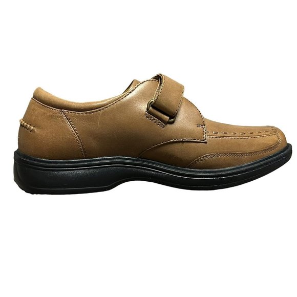 Dr Comfort Frank Brown Leather Adjustable Monk Strap Comfort Loafers Mens 10 W main image 10